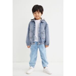 H&M hooded acid wash soft denim jacket VGUC (very light stain on shoulder) 5-6Y